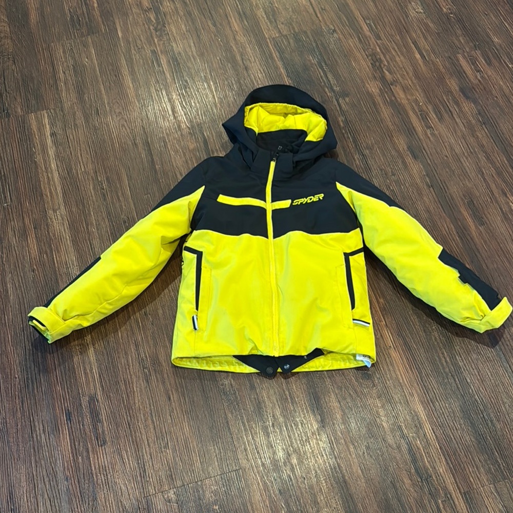 Spyder Yellow and Black Hooded Jacket
